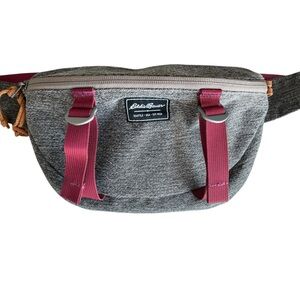 Eddie Bauer Heathered Gray and Burgundy Waist Pack
